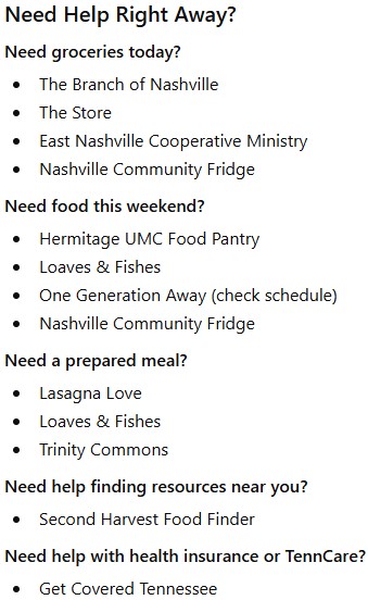 nashville food pantry tennessee food insecurity
